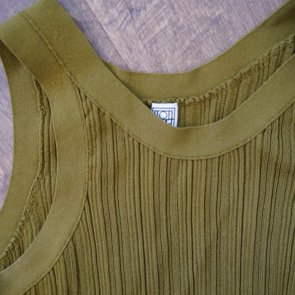 Toteme Olive Green Ribbed Tank Top - Picture 8 of 9